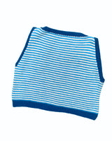 BLUE AND WHITE ANGRY VEST