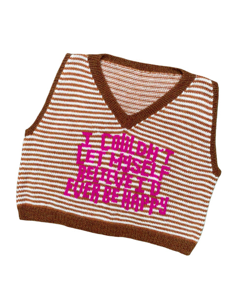 PINK AND BROWN HAPPY VEST