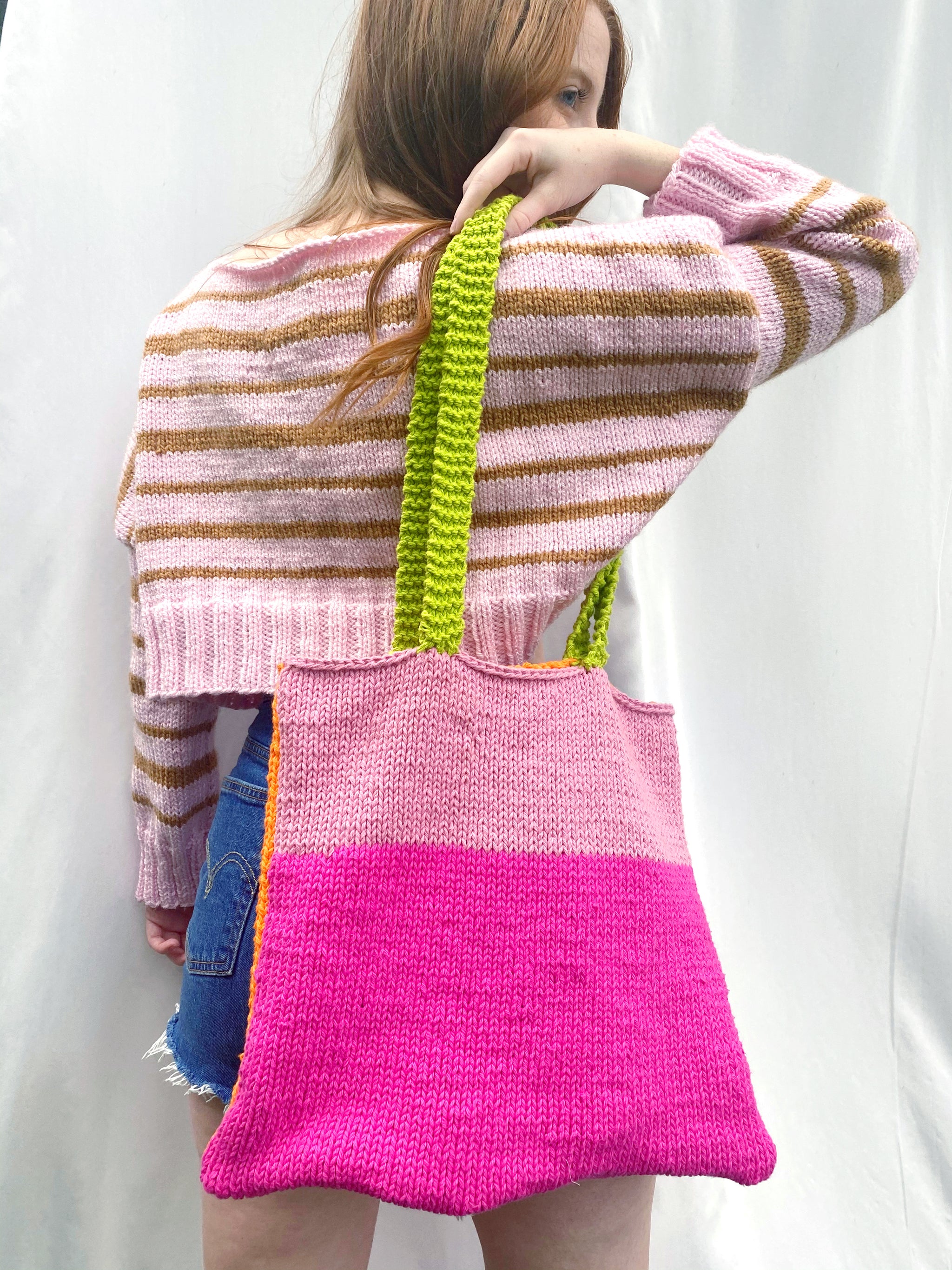 KNIT TOTE BAG BEGINNER KNITTING PATTERN I'd Knit That