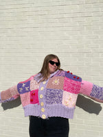 KNIT PATCHWORK CARDIGAN WITH EMBROIDERY PATTERN