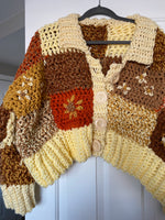 CROCHET PATCHWORK CARDIGAN WITH EMBROIDERY PATTERN