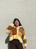 CROCHET PATCHWORK CARDIGAN WITH EMBROIDERY PATTERN
